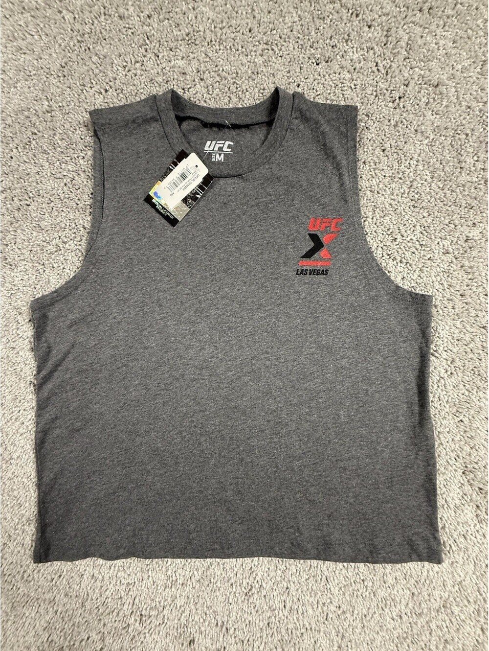 NWT Woman's UFC Primary Logo Tank Top - Sports Grey - Size M Las Vegas